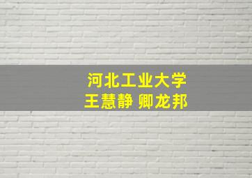 河北工业大学王慧静 卿龙邦